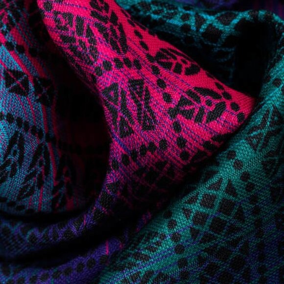 NWT Lenny Lamb Muslin Square Blanket Peacock's Tail Black Opal - Picture 2 of 2